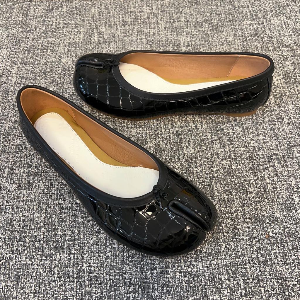 Женские туфли-таби из натуральной кожи, кожаные туфли ручной работы на плоской подошве, высококачественные туфли-мюли с раздвоенным носком, женские роскошные дизайнерские лоферы