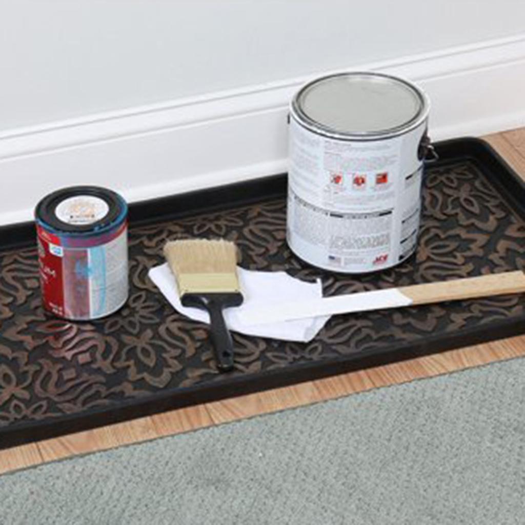 Резиновая подставка для обуви Поднос для мокрой обуви, подходит для входа в крытую и наружную площадку для снежных ботинок Супер большой поднос для обуви, черный