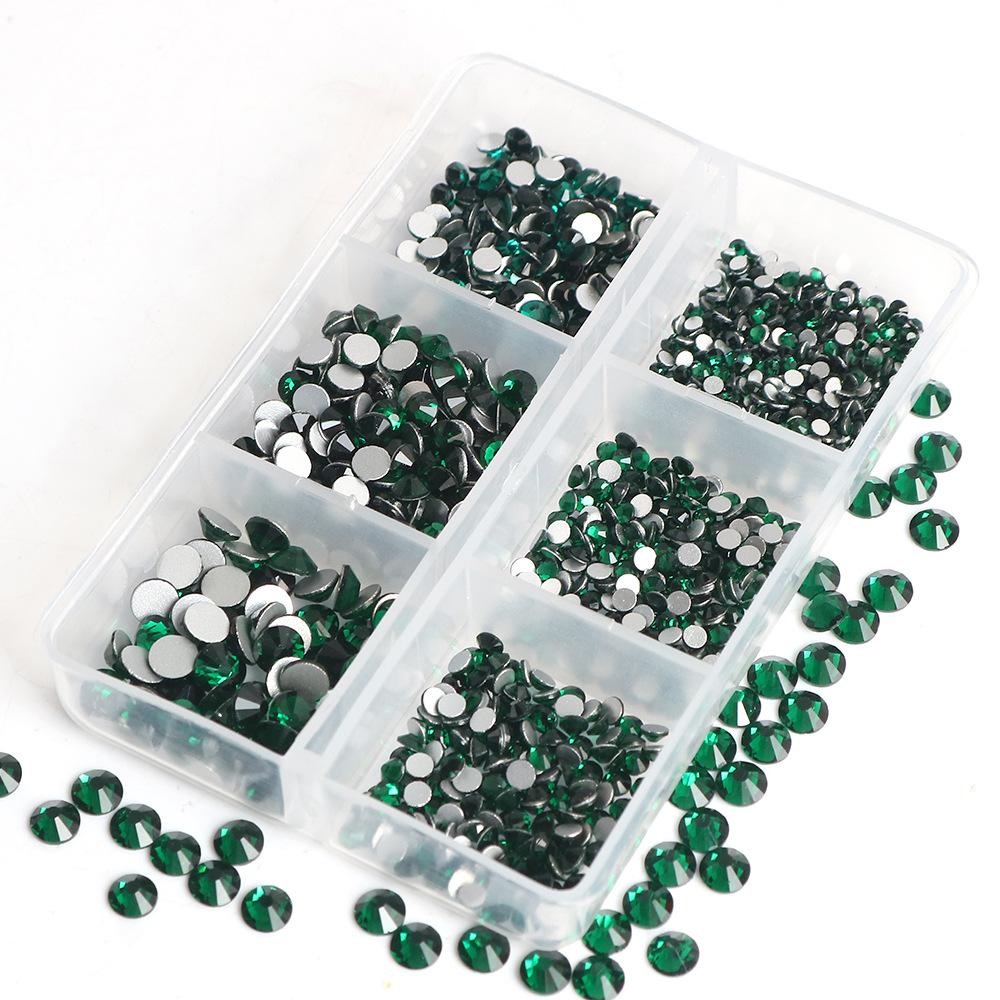Украшения для ногтей 6 сеток стеклянные кристаллы стразы белого цвета смешанные супер вспышка плоское дно бриллиант цветной дизайн ногтей бриллиант