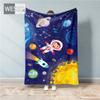 Фланелевое одеяло с рисунком космоса для мальчиков, астронавт Вселенная, тонкое флисовое покрывало и одеяло, летнее детское одеяло для путешествий