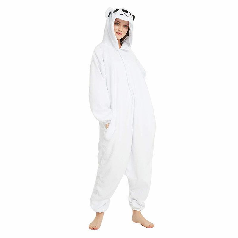 Polar Bear Onesies For Adults Fleece Unisex Pajamas For Halloween Christmas Cosplay Costume
