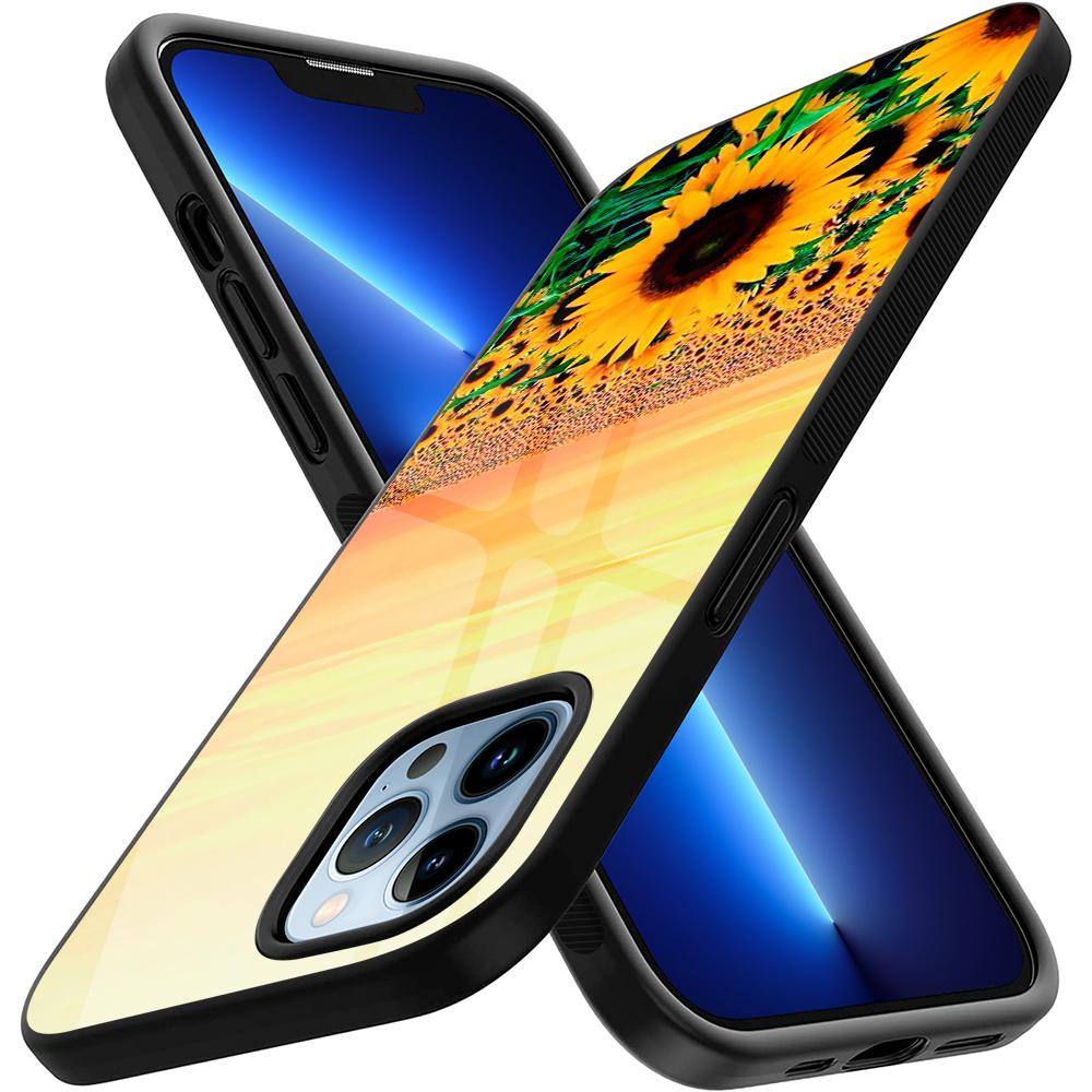 Чехол для телефона с цветами подсолнуха и цветочным рисунком для Iphone 14 13 11 12 Pro Max Mini Xs Xr X 7 8 6s Plus Se 2022, чехол из закаленного стекла
