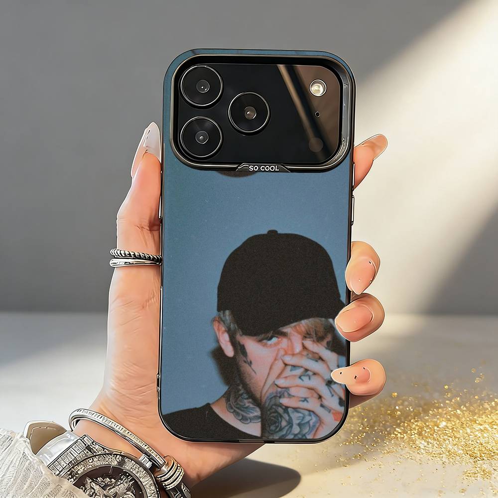 Чехол для телефона L-Lil Peep Star Shopping для iPhone17 16 15 14 13 12 Pro Max Серый Черный Матовый Лазерный Металлик Аврора Funda