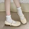 Round Head Single Shoes Women's Spring and Summer French Chinese Light Mouth with Skirt Retro Versatile Mary Jane Shoes
