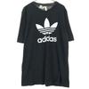 Футболка с логотипом adidas Trefoil, с коротким рукавом, XL, черная, мужская, б/у