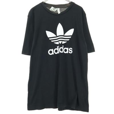 Футболка с логотипом adidas Trefoil, с коротким рукавом, XL, черная, мужская, б/у