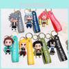 Adorable Demon Slayer Keychain Couples Gift Plastic Key Ring For Bags And Cars