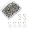 Mini S-Hooks, Stainless Steel, 100-Pack, Rust-Proof, Durable, 1.4cm, Silver