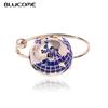New Arrival Globe Telescope Brooches For Women Gold Color Enamel Alloy World Map Sweater Accessories Collar Brooch Pins