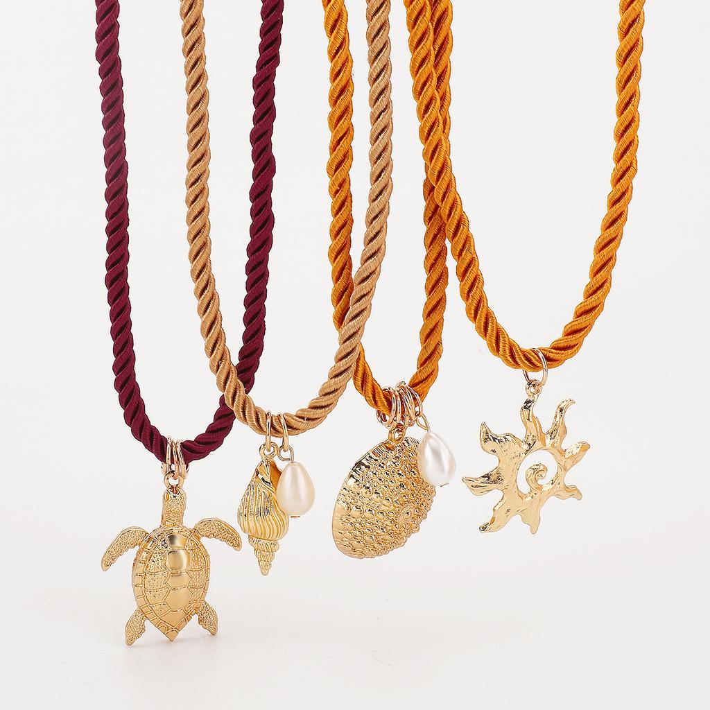 Tooxika Персонализированное ожерелье ручной работы в океанском стиле, летнее, для пары, для подруг, разноцветное веревочное ожерелье