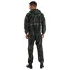 Mens Waterproof Jumpsuit Reflective Strip Rainsuit Long Sleeve Hooded Raincoat Zipper Coverall Workwear