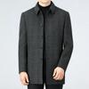 Woolen Coat Men's Mid-length Woolen Coat Men's Lapel Plaid Thickened Down Liner Double-sided Cashmere Coat