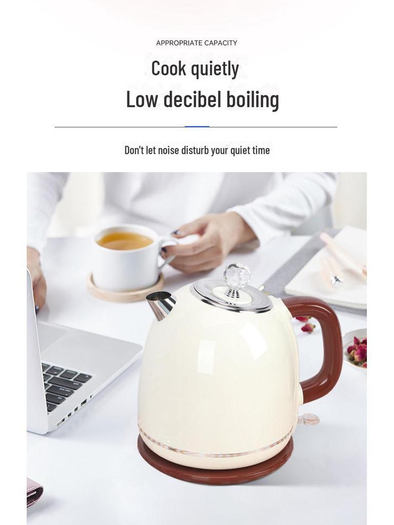 Электрический чайник из нержавеющей стали европейского стандарта 304 — в стиле ретро, с автоматическим отключением, для бытового использования.