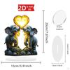 2D Украшение для пары слонов Love Heart Elephant Знак Коллекции Центральный элемент Настольный орнамент