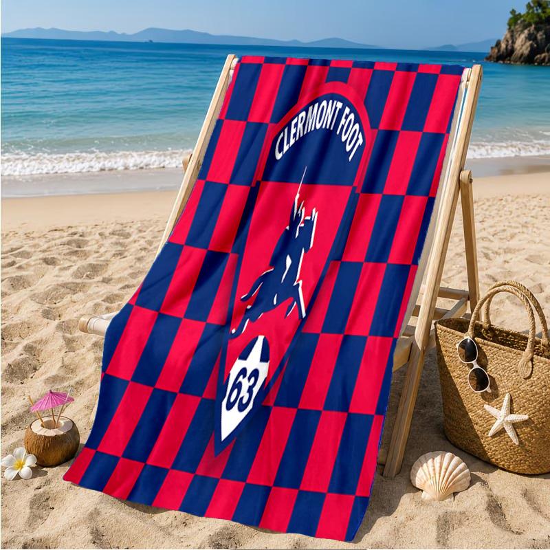 Clermont Foot Crest Design Beach Towel Microfiber Beach Towel, Lightweight and Quick-Dry, for Summer Travel, Swimming Pool Fan Birthday Gift
