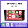 Android 14 Car Radio Video Multimedia Player For Volkswagen Polo Mk6 VI 2020 - 2022 Navigation GPS Carplay Auto 2K Touch Screen