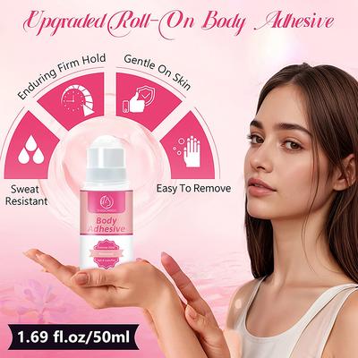 50 мл Клей против скольжения Ролик Клей для кожи для одежды Платье Тело Кожа Защита от обнажения Бюстгальтер Нескользящий Фиксированный