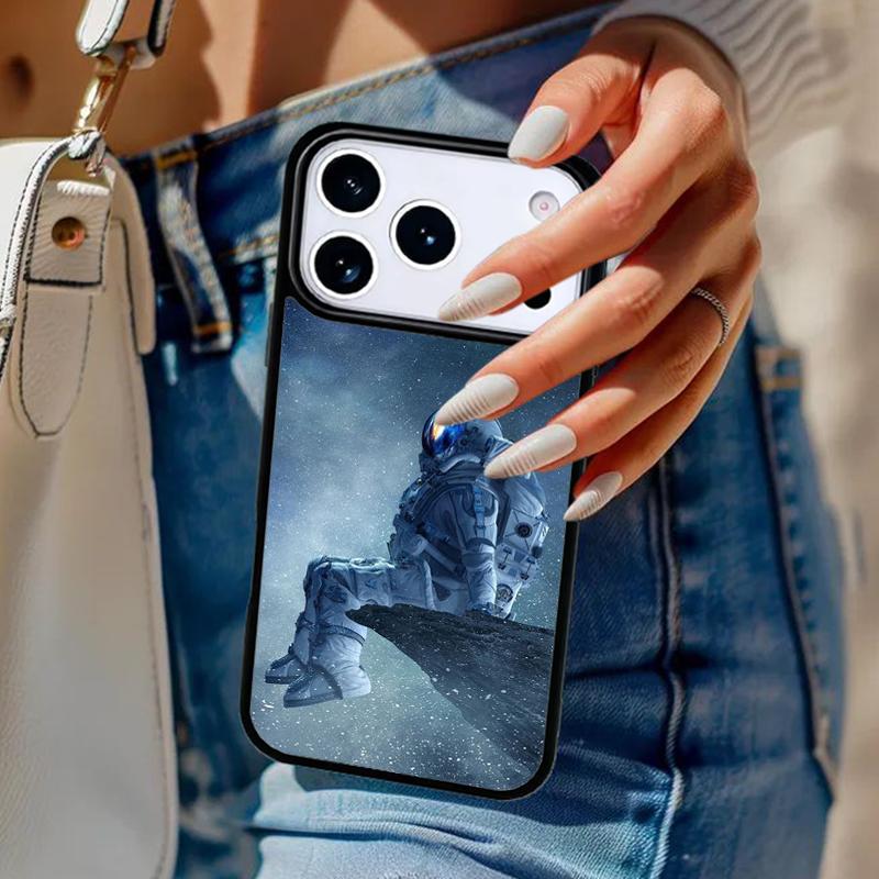 Звездное Космическое Лунное Астронавт Эстетика Чехол для Телефона Для iPhone 17 Air 14 15 13 12 Max Чехол Для Apple 16e 11 Pro Max Plus Coque