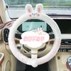Universal Car Steering Wheel Cover for Women Cute Cartoon Winter Fluffy Cover for Steering Wheel Heating Hands Car Steering Wrap