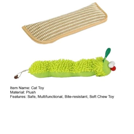 1 Набор Набивная Игрушка-Пищалка для Кошек Плюшевая Гусеница Игрушка для Прорезывания Зубов У Котят Игрушка-Жевалка с Кошачьей Мятой Мягкая Подушка для Активных Взрослых Кошек и Котят Способствует Здоровому