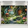 2D Фотофон «Волшебный Лес: Грибной Домик» для Фотосессии Малышей
