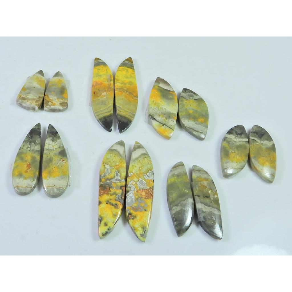 15-30 ММ Натуральный Яшма Шмель Пара Необычный Кабошон Драгоценный Камень 07 Лот Пары C-752