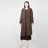 Sweet Basil Women's Double-Breasted Lapel Mid-Length Wool Blend Coat