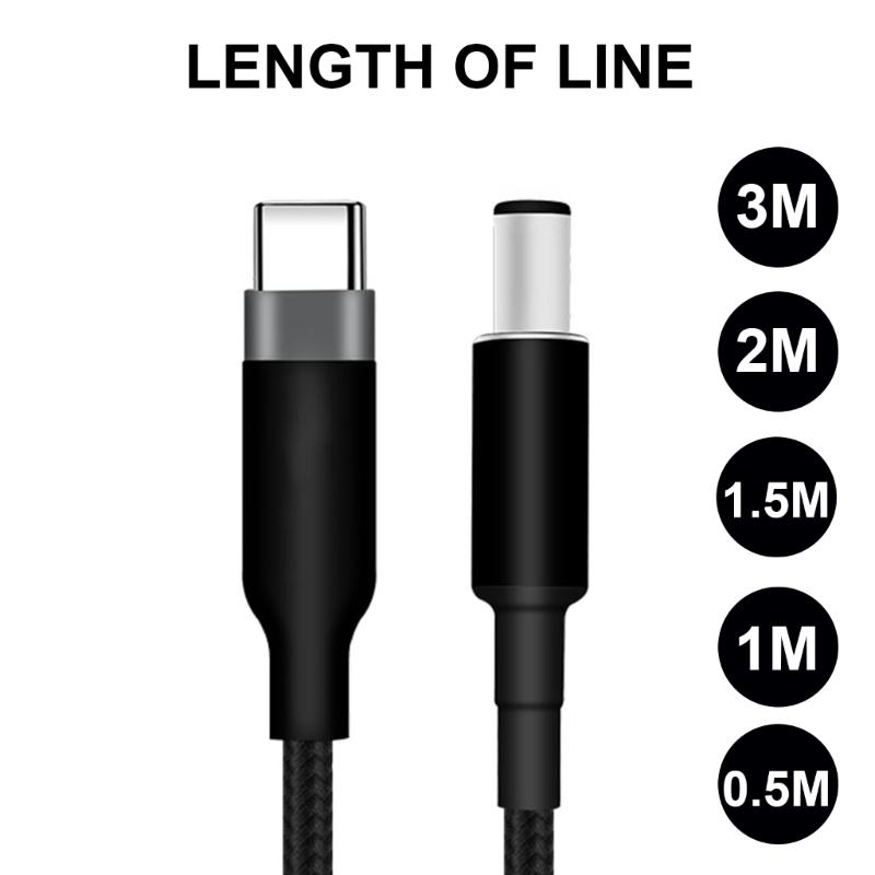 Шнур питания для ноутбука с быстрой зарядкой, наконечник USB C на DC 7.4x5.0 мм, 20 В, для зарядки ноутбуков, плетеный провод