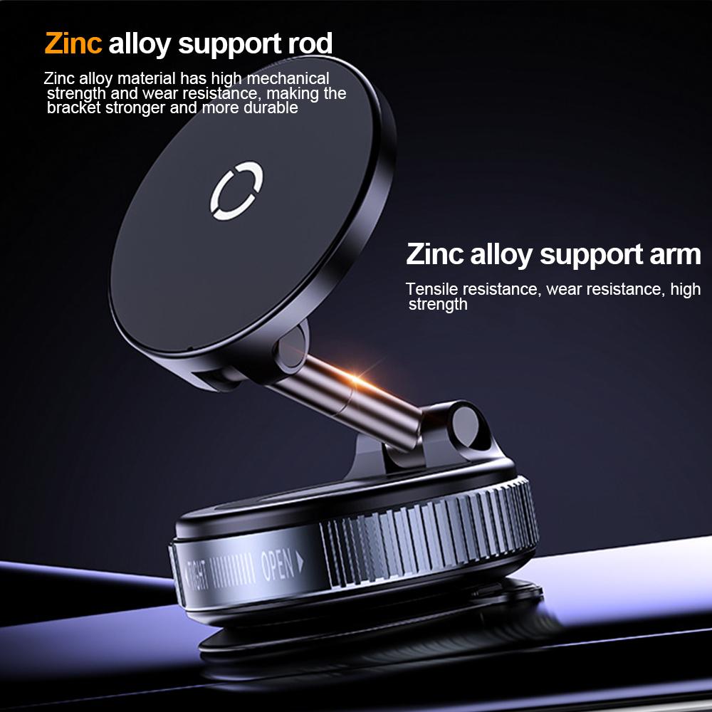 15W Wireless Charger Magnetic Car Phone Holder 360° Rotation Foldable Suction Cup Stand Call Navigation Phone Bracket