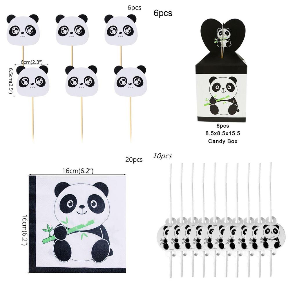 Очаровательные принадлежности для вечеринки с животными пандами, посуда, декор для детских празднований дня рождения