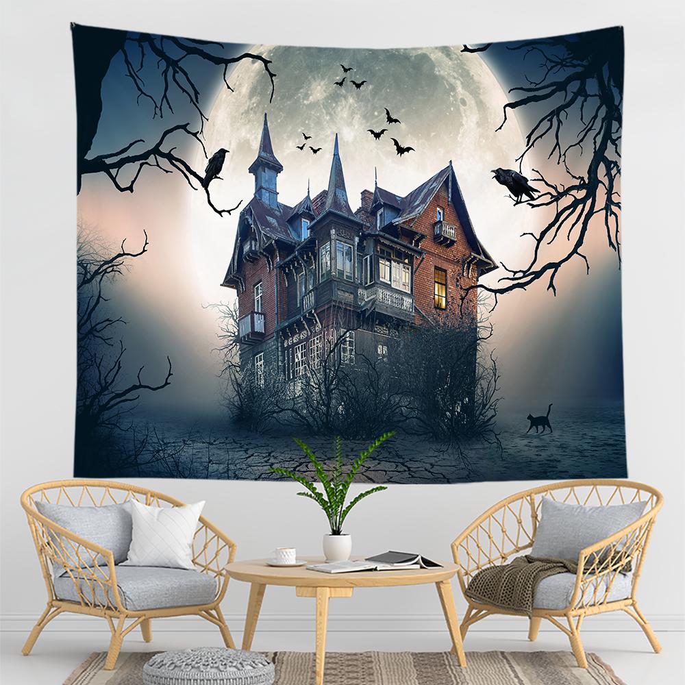Home Decor Halloween Wall Hanging Gothic Print Tapestry  Witchcraft Supplies Dorm Rug 230x180cm Tapiz
