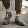 Модная повседневная осенне-зимняя мужская обувь Качественная натуральная кожа Уличная прогулочная обувь для отдыха Повседневная офисная обувь для молодежи Серая