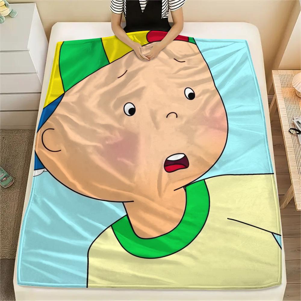 Caillou Print Flannel Blanket, High quality Comfortable for All Seasons, Home Decor, Warmth and Comfort