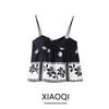 Fashion Style 2024 Summer New Arrival Women's Clothing Stylish All-Matching Short Spaghetti-Strap Floral Print Tops 1165087
