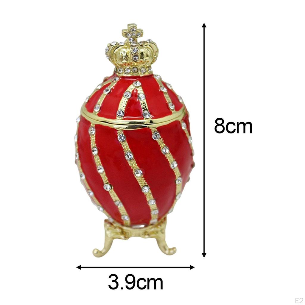Пасхальное яйцо шкатулка для безделушек эмалированная навесная ювелирные кольца держатель органайзер дисплей для подвесок Рождество
