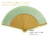 Киото Надэсико, сделанный из бумаги, двойной веер ручной работы, (Светло-зеленый), Женский веер, Япония, Киото, дамы, веер, двусторонний,