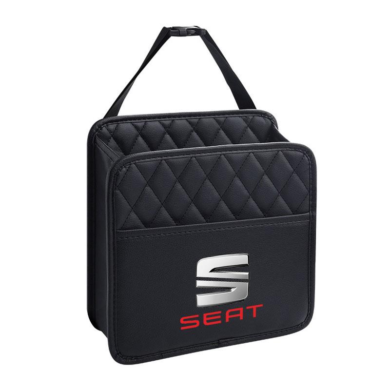 djbf10 Car Seat Storage Bag Pu Leather Cup Pockets Stowing Tidying For Seat Leon Ibiza Alhambra Exeo Altea Arona Mii IBL Car Accessorie