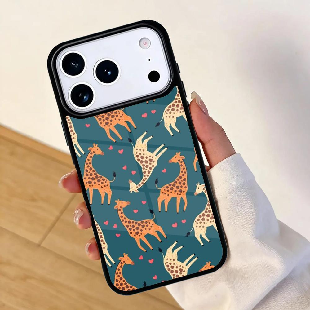 Cute Cartoon Giraffe Mobile Phone Case for IPhone 17 AIR 16pro Max 15 14 13 12 11 Bumper Cover