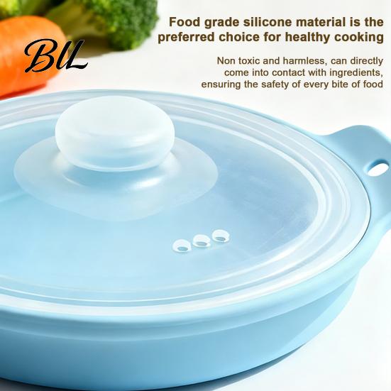 Kitchenware for Microwave Cooking Foldable Silicone Steamer, Collapsible Steamer Bowl, Flexible Steam Basket Heat-Resistant Food-Grade Cookware