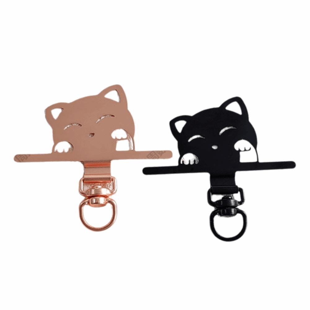 360 Rotatable Phone Lanyard Tab Stainless Steel Rotating Lucky Cat Tab Lanyard Attachment