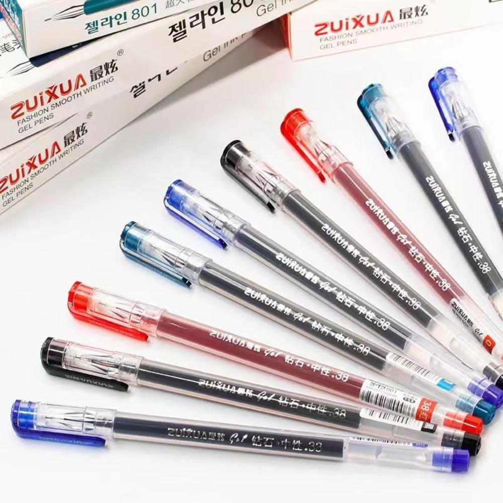 0.38mm Handle Marker Pens Black Blue Red Refill School Office Supplies Student Ultra Fine Gelpen