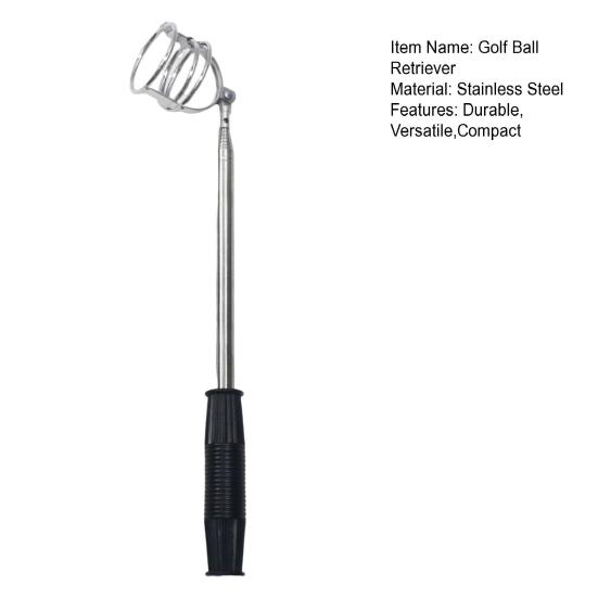 Golf Ball Retriever Stainless Steel Telescopic Ball Retriever Tool for Water Bushes Ball Pickup Tool Golf Accessories