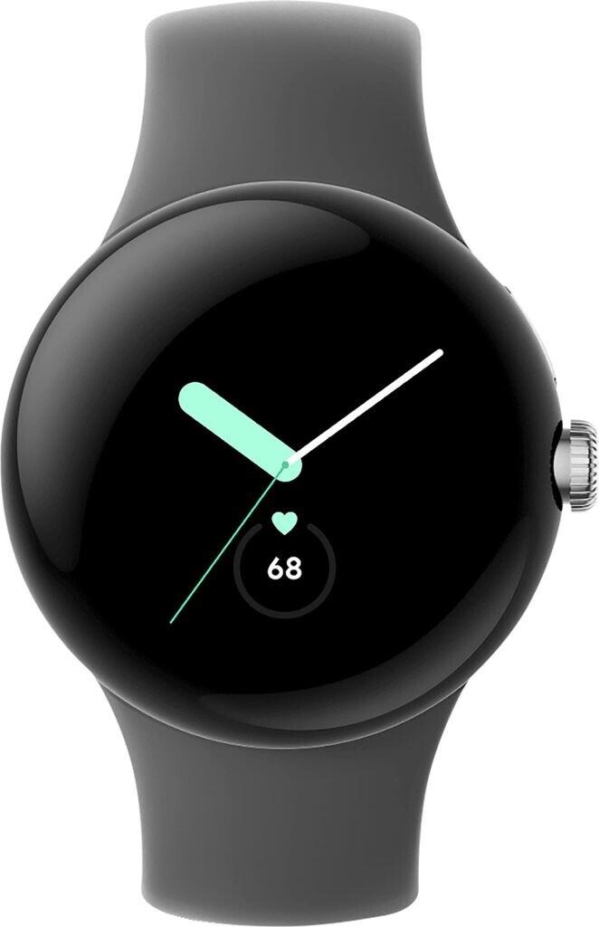 Google Pixel Watch 4G Полированный серебристый Спортивный ремешок Угольный