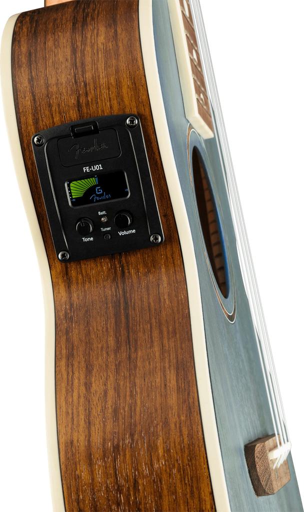 Fender Укулеле Дэни Харрисон Бирюзовый с мягким чехлом Уке,