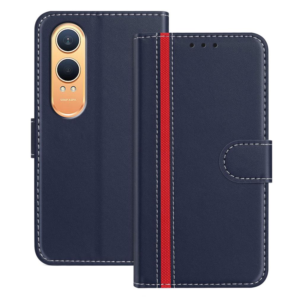 For OnePlus Nord CE4 Lite 5G Phone Cases Wallet Stand Color Splicing Leather Cover with Magnetic Clasp