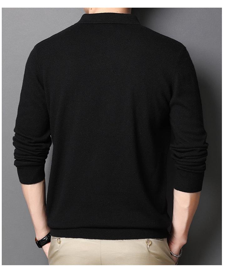 TOMMY Men's Wool Knit Lapel Sweater: Spring/Autumn Casual Polo for All Ages