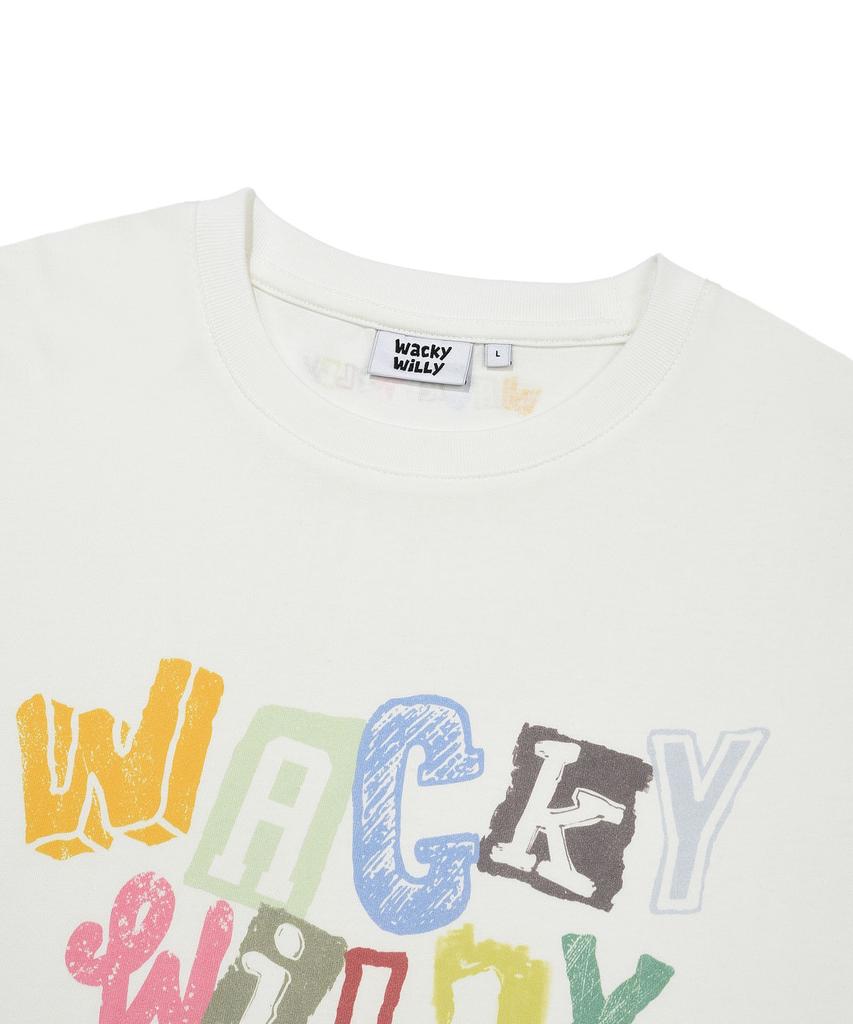 WACKY WILLY Типографический Лонгслив Белый