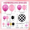 Truck Themed Balloon Set Black Pink Wheel Gas, Racing Monster Themed Birthday Party Decoration