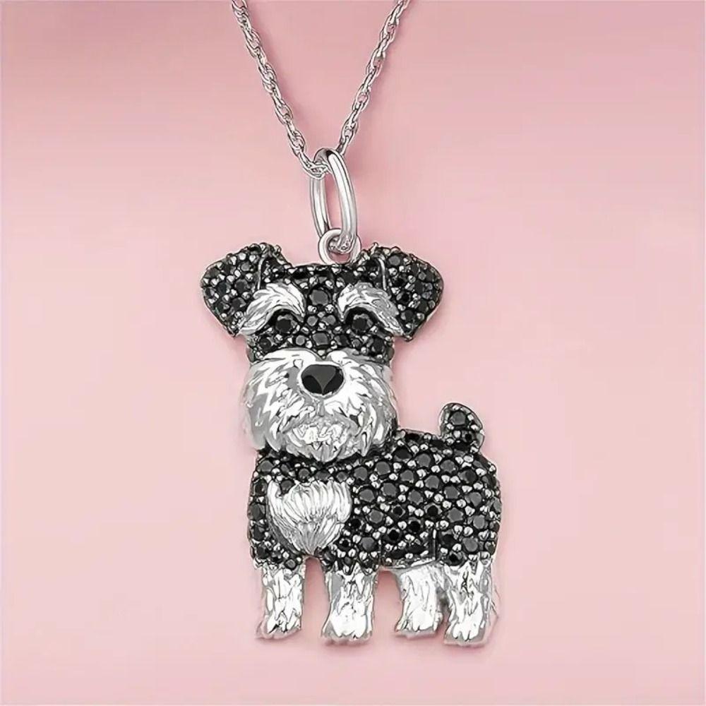 Exquisite Maltese Dog Pendant Necklace Cute Aesthetic Neck Accessories Collar Chain Unisex