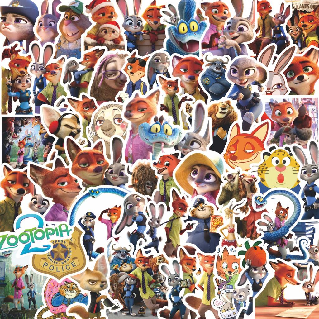 100PCS Cute Disney Animation Zootopia 2 Stickers Decoration DIY Phone Notebook Suitcase Laptop Fridge Graffiti Cartoon Sticker